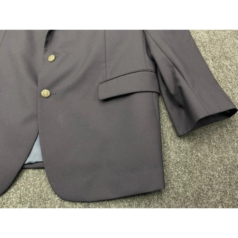 Jos. A. Bank Blazer Mens 48 Navy Blue Gold Crest Button Sport Coat Business